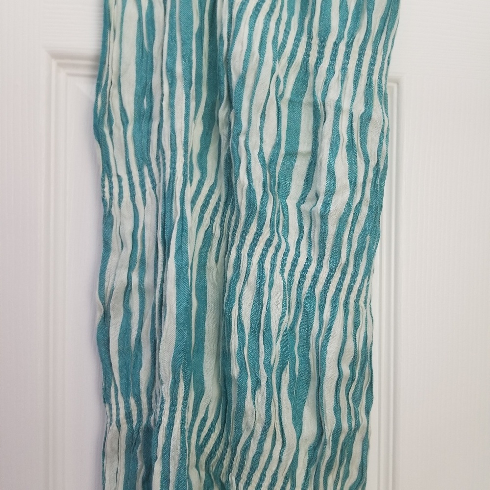 Turquoise and white scarf / wrap